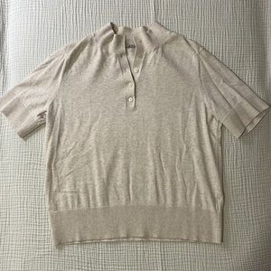 Everlane short sleeved Henley mockneck